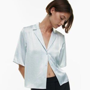 Aritzia - Wilfred Beso Satin Shirt in Snowmelt